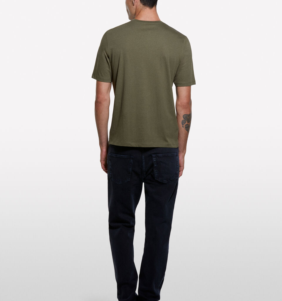 Olive green regular fit short sleeve t-shirt - men's short sleeve t-shirts - Dark Green | Sisley image number 2